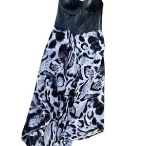 GUESS Los Angeles SILVER LEOPARD Cascade dress